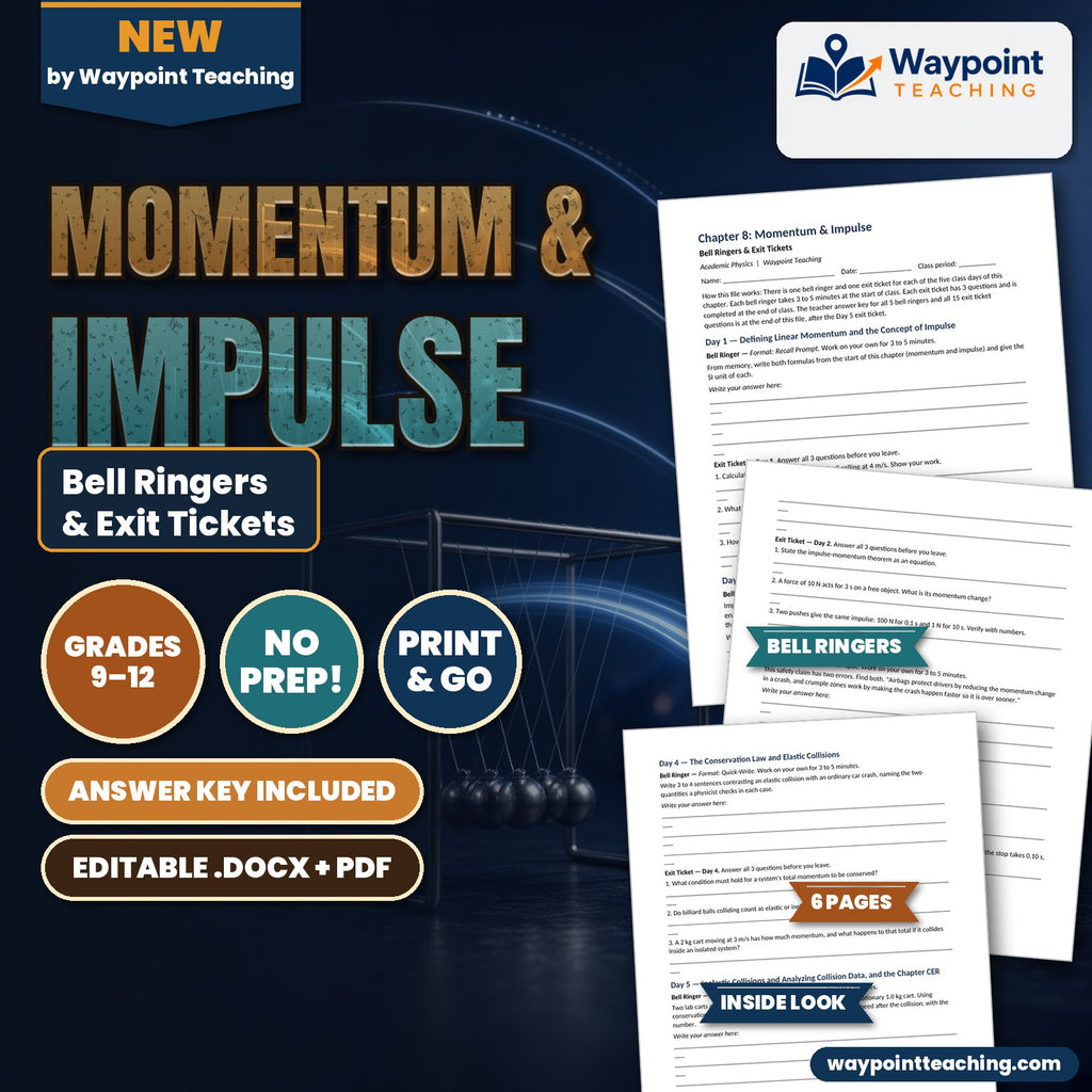 Momentum & Impulse Bell Ringers & Exit Tickets cover