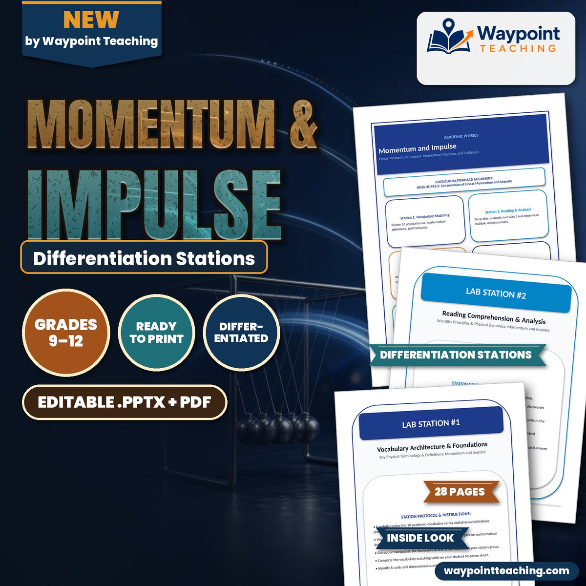 Momentum & Impulse Differentiation Stations cover