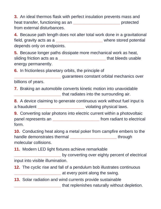 Momentum & Impulse Fill-in-the-Blank Vocabulary Worksheet sample page