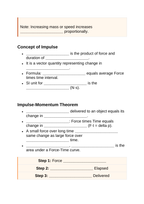 Momentum & Impulse Guided Notes sample page