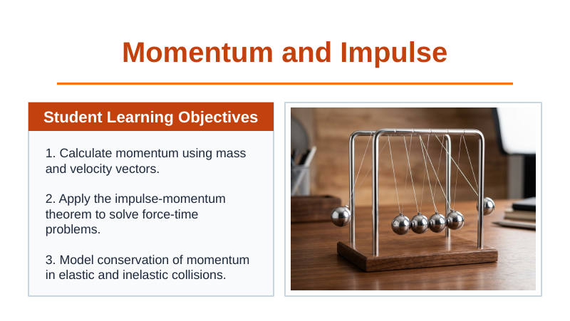 Momentum & Impulse Slide Show Presentation sample page