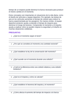 Momentum & Impulse Spanish Reading Passage & Comprehension Questions sample page