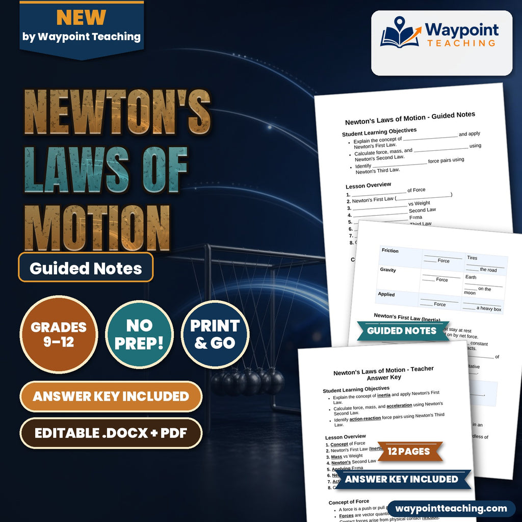 Newton's Laws of Motion Guided Notes cover