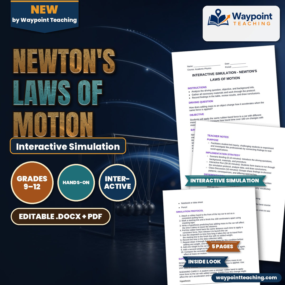 Newton's Laws of Motion Interactive Simulation cover