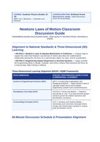 Newton's Laws of Motion Phenomena-Based Lesson: Surviving a 67G Impact Deceleration and 225 km/h Barrier Collision in Formula One Racing Teacher Discussion Guide sample page