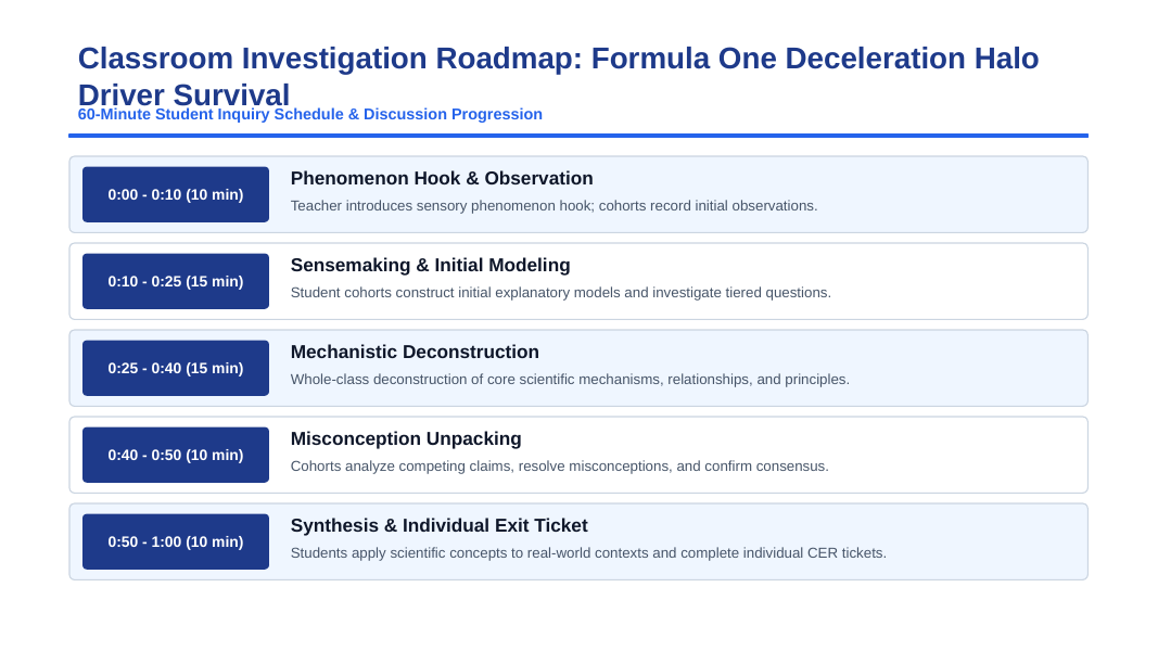 Newton's Laws of Motion Phenomena-Based Lesson: Surviving a 67G Impact Deceleration and 225 km/h Barrier Collision in Formula One Racing Presentation sample page