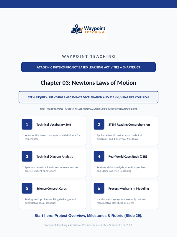 Newton's Laws of Motion Project-Based Learning Activity sample page