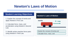 Newton's Laws of Motion Slide Show Presentation sample page