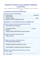 Newton's Laws of Motion Substitute Lesson Plan sample page