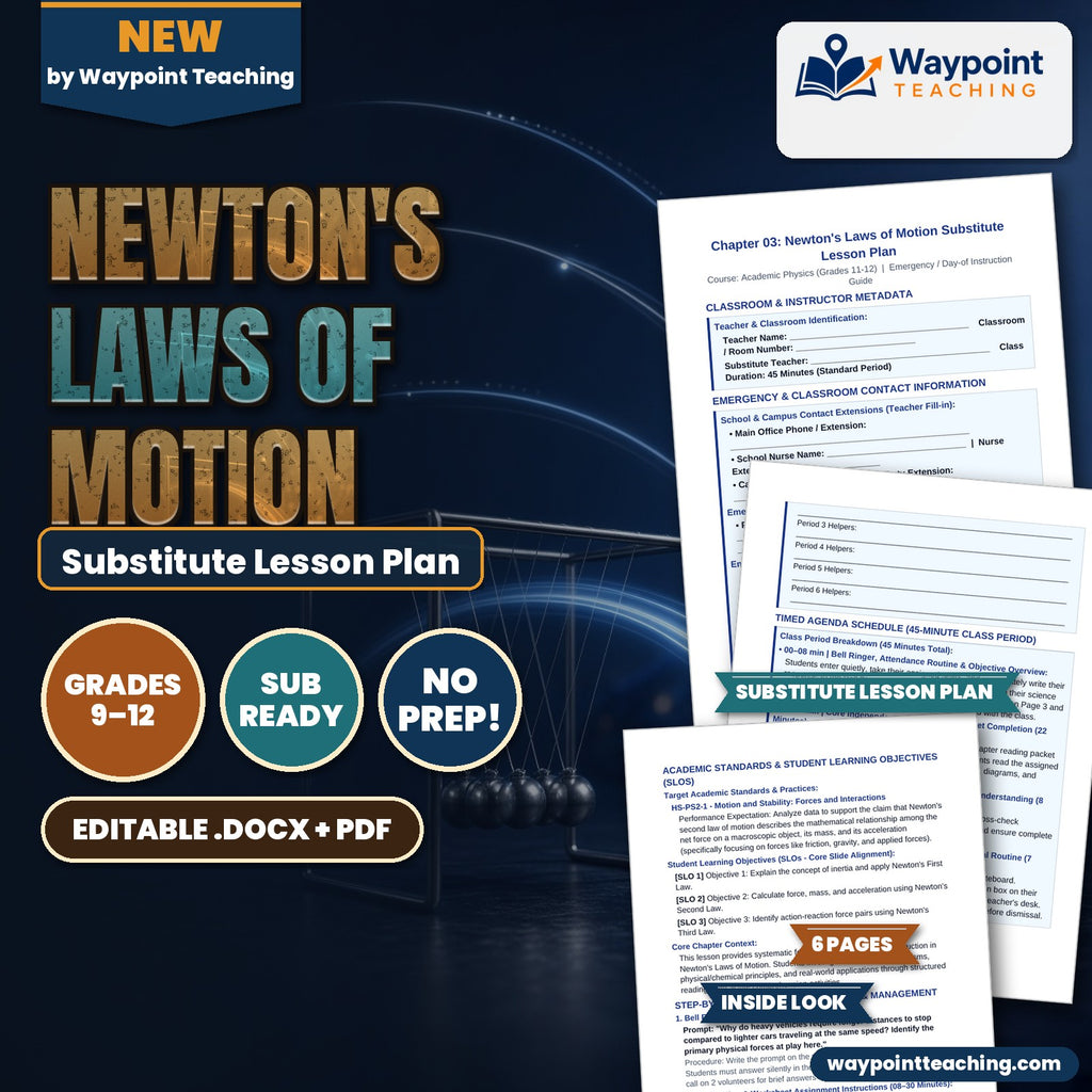 Newton's Laws of Motion Substitute Lesson Plan cover