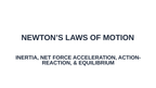 Newton's Laws of Motion Substitute Slideshow & Teacher Guide sample page