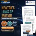 Newton's Laws of Motion Vocabulary Choice Board cover