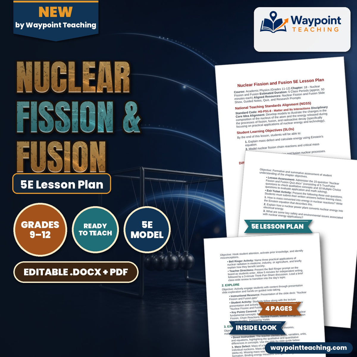 Nuclear Fission & Fusion 5E Lesson Plan cover