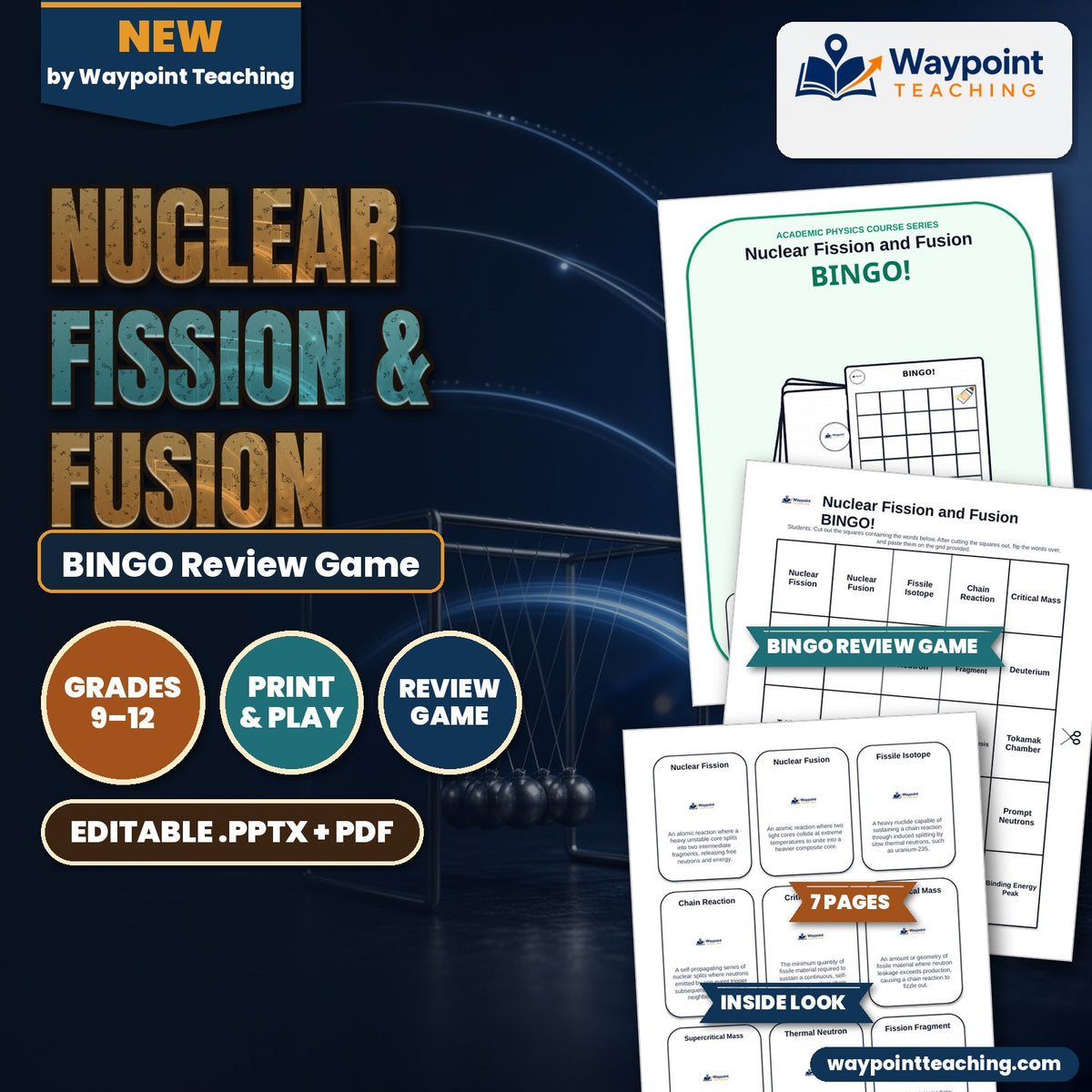 Nuclear Fission & Fusion BINGO Review Game cover