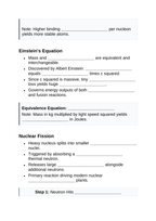 Nuclear Fission & Fusion Guided Notes sample page