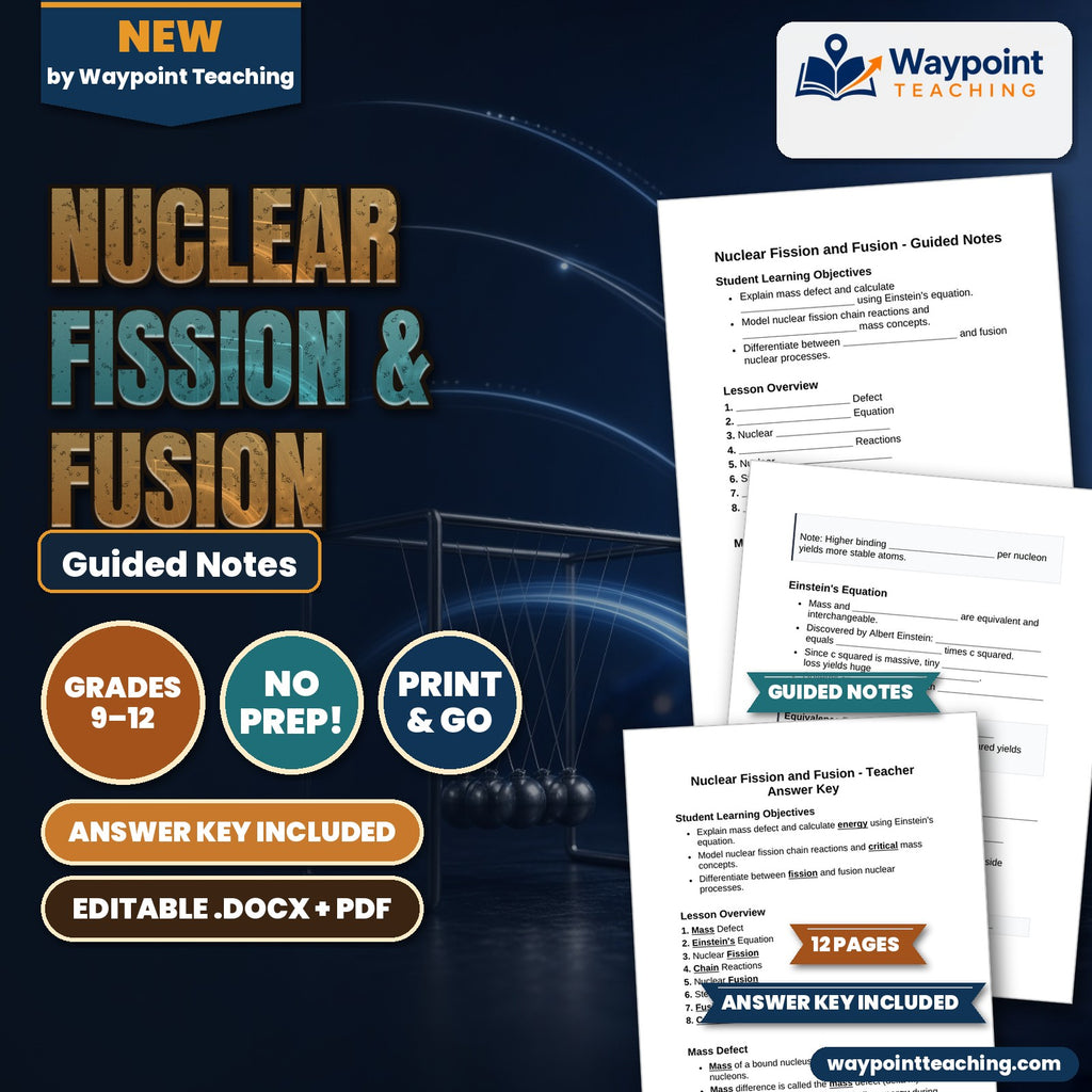 Nuclear Fission & Fusion Guided Notes cover