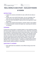 Nuclear Fission & Fusion Real-World Case Study sample page