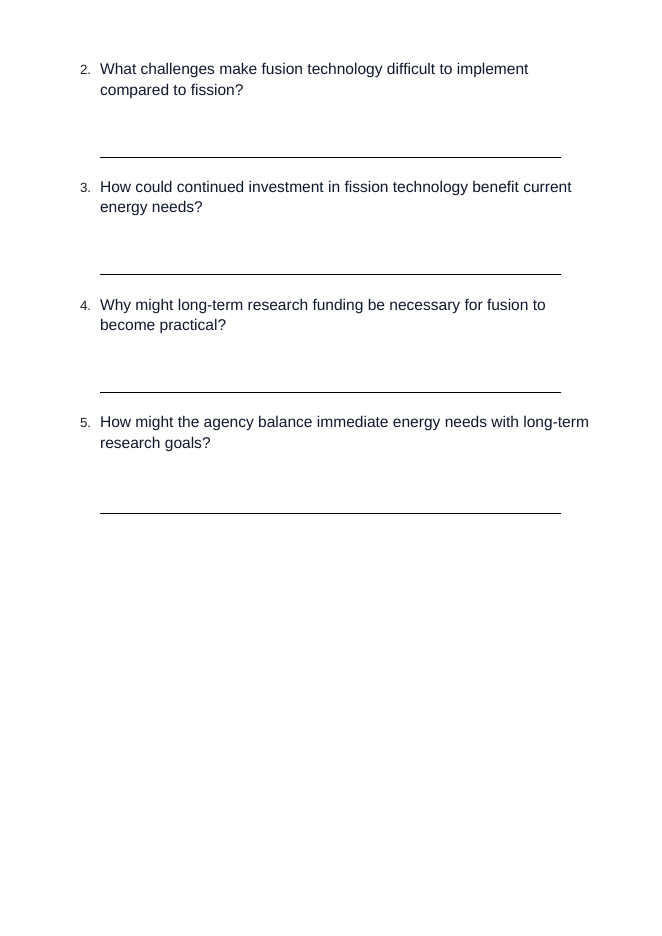 Nuclear Fission & Fusion Real-World Case Study sample page