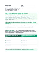 Nuclear Fission & Fusion Scaffolded Phenomena-Based Lesson: Self-Sustaining Natural Fission Reactors in Oklo Gabon and Solar Proton-Proton Chain Thermonuclear Fusion Student Response Sheet sample page