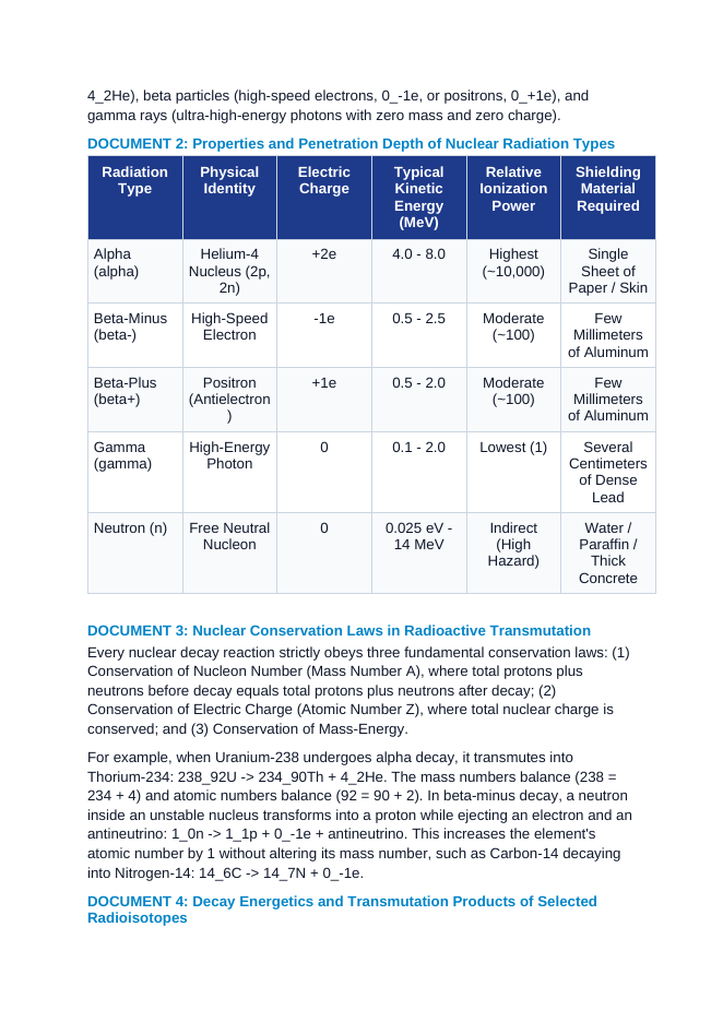Nuclear Structure, the Strong Force, and Radioactive Alpha/Beta/Gamma Decay CER Phenomena Worksheet sample page