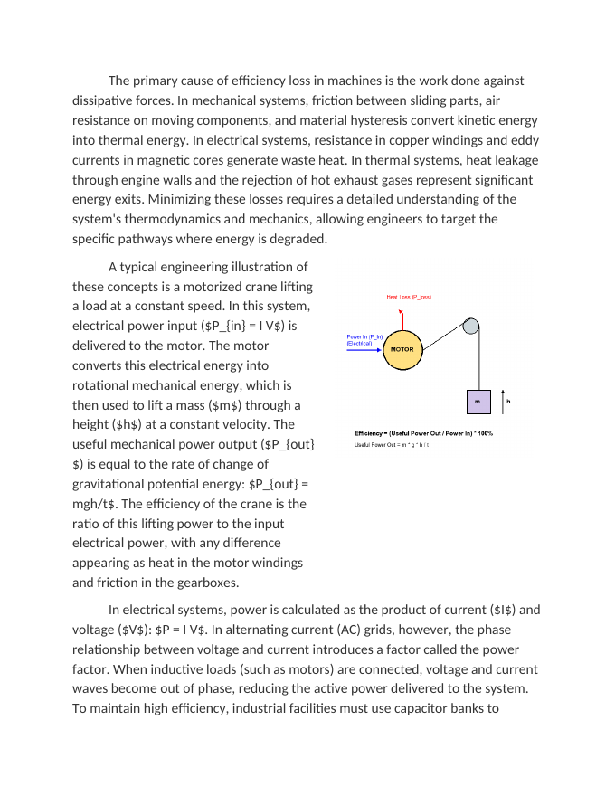 Power Output and System Efficiency Reading Worksheet sample page