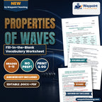 Properties of Waves Fill-in-the-Blank Vocabulary Worksheet cover