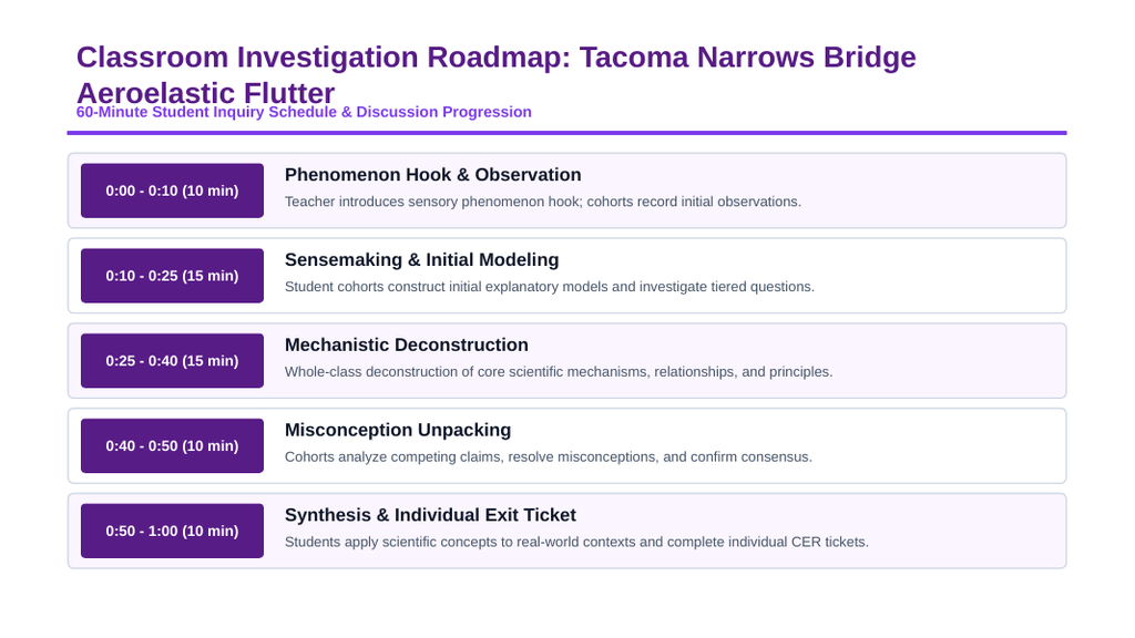 Properties of Waves Phenomena-Based Lesson: Violent Torsional Oscillation and Structural Collapse of the 850-Meter Tacoma Narrows Suspension Bridge in a 68 km/h Gale Presentation sample page