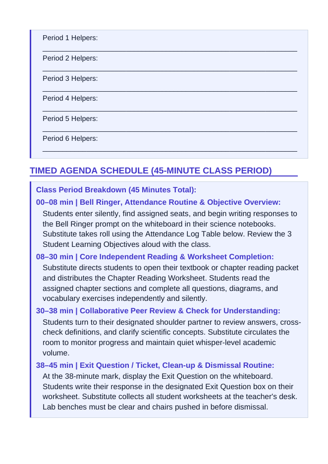 Properties of Waves Substitute Lesson Plan sample page
