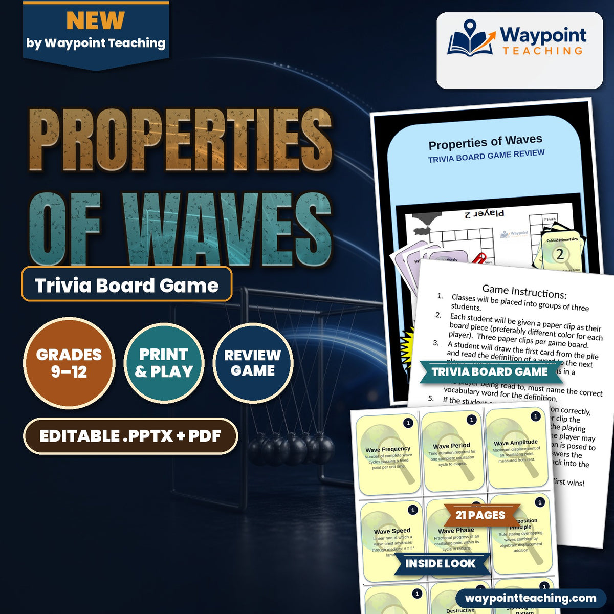 Properties of Waves Trivia Board Game cover