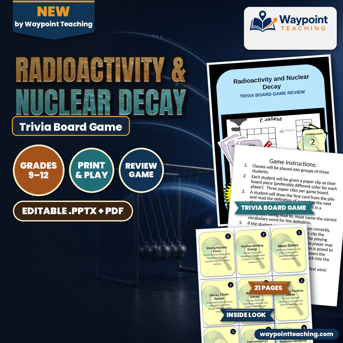 Radioactivity & Nuclear Decay Trivia Board Game cover