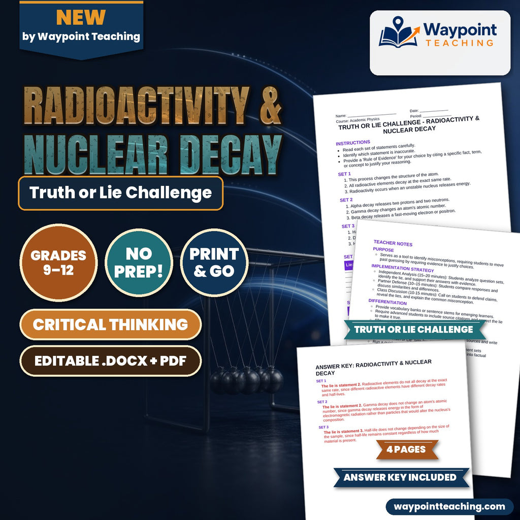 Radioactivity & Nuclear Decay Truth or Lie Challenge cover