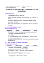 Sound Waves & Acoustics Spanish Guided Notes sample page