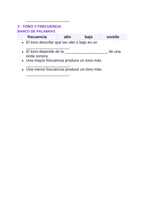 Sound Waves & Acoustics Spanish Guided Notes sample page