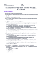 Sound Waves & Acoustics Spanish Unit Test sample page