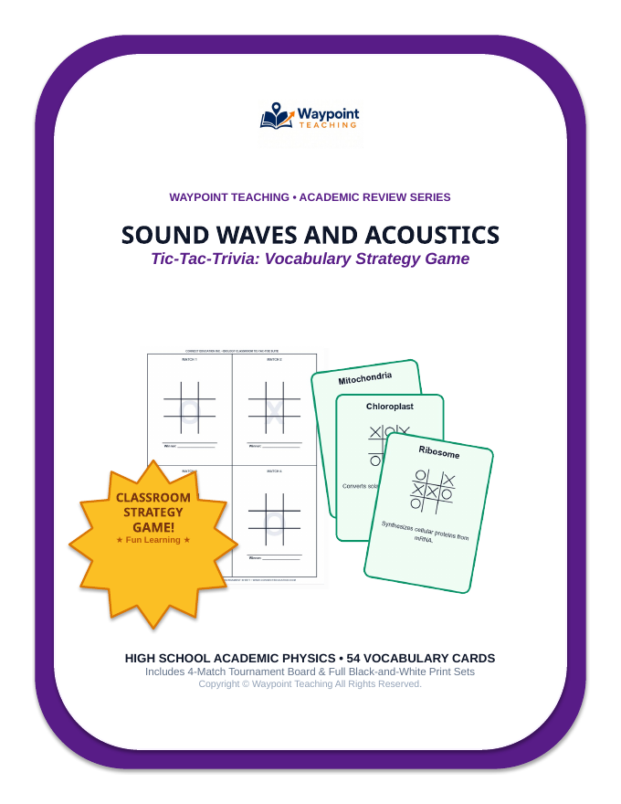 Sound Waves & Acoustics Tic-Tac-Toe Review Game sample page