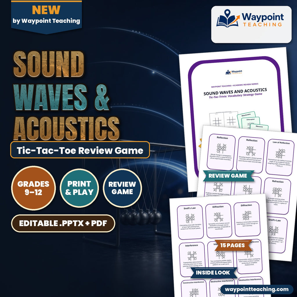 Sound Waves & Acoustics Tic-Tac-Toe Review Game cover