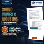 Sound Waves & Acoustics Vocabulary Words & Definitions cover
