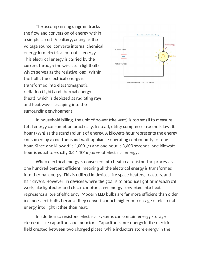 Tracking Energy Flow in Electrical Systems Reading Worksheet sample page