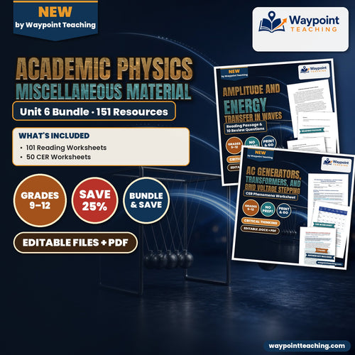 Academic Physics Unit 6: Academic Physics Miscellaneous Material Bundle cover
