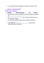Wave Behavior: Reflection, Refraction, & Diffraction Spanish Guided Notes sample page