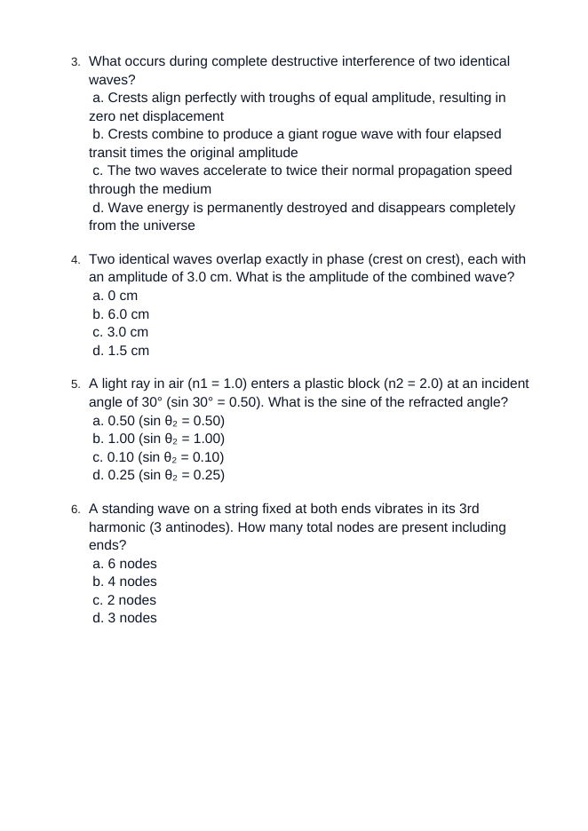 Wave Behavior: Reflection, Refraction, & Diffraction Unit Test sample page