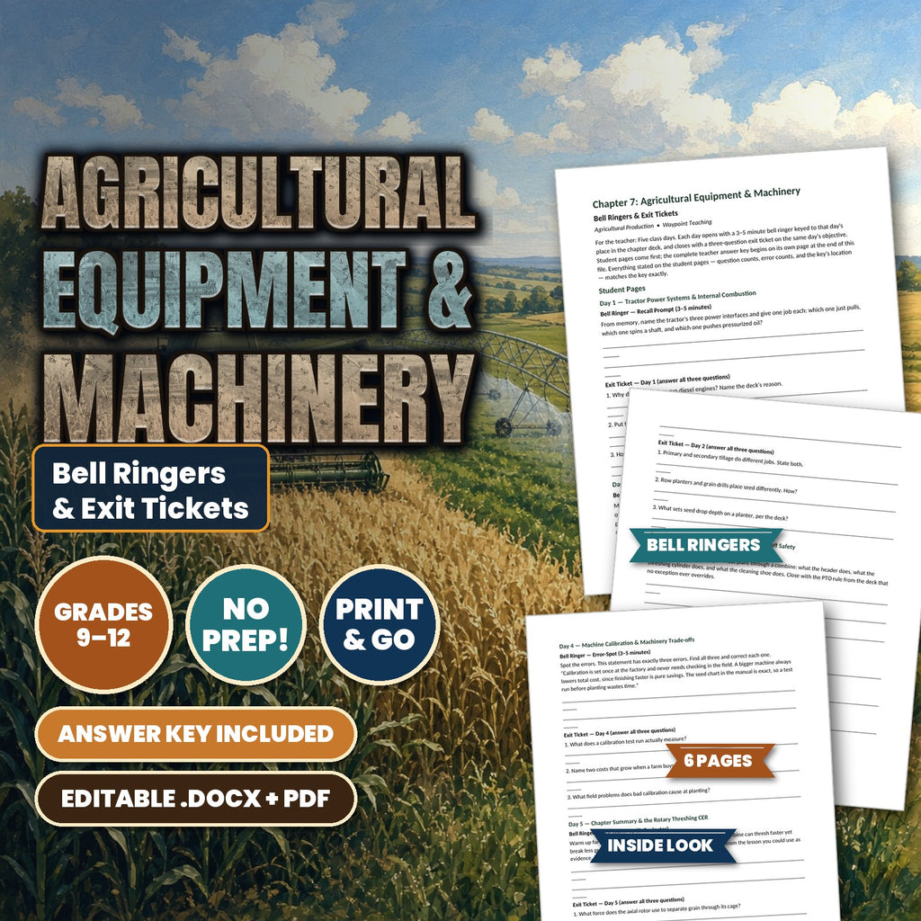 Agricultural Equipment & Machinery Bell Ringers & Exit Tickets cover