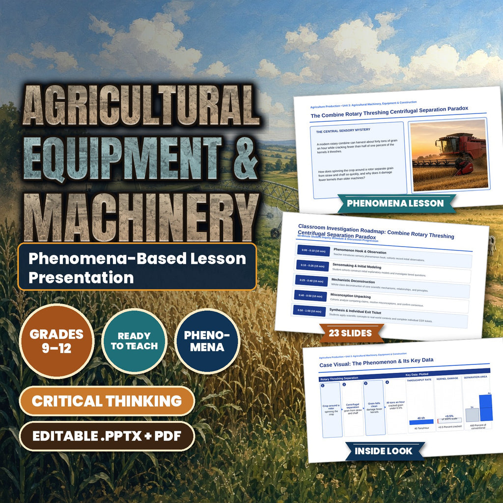 Agricultural Equipment & Machinery Phenomena-Based Lesson: The Combine Rotary Threshing Centrifugal Separation Paradox Presentation cover