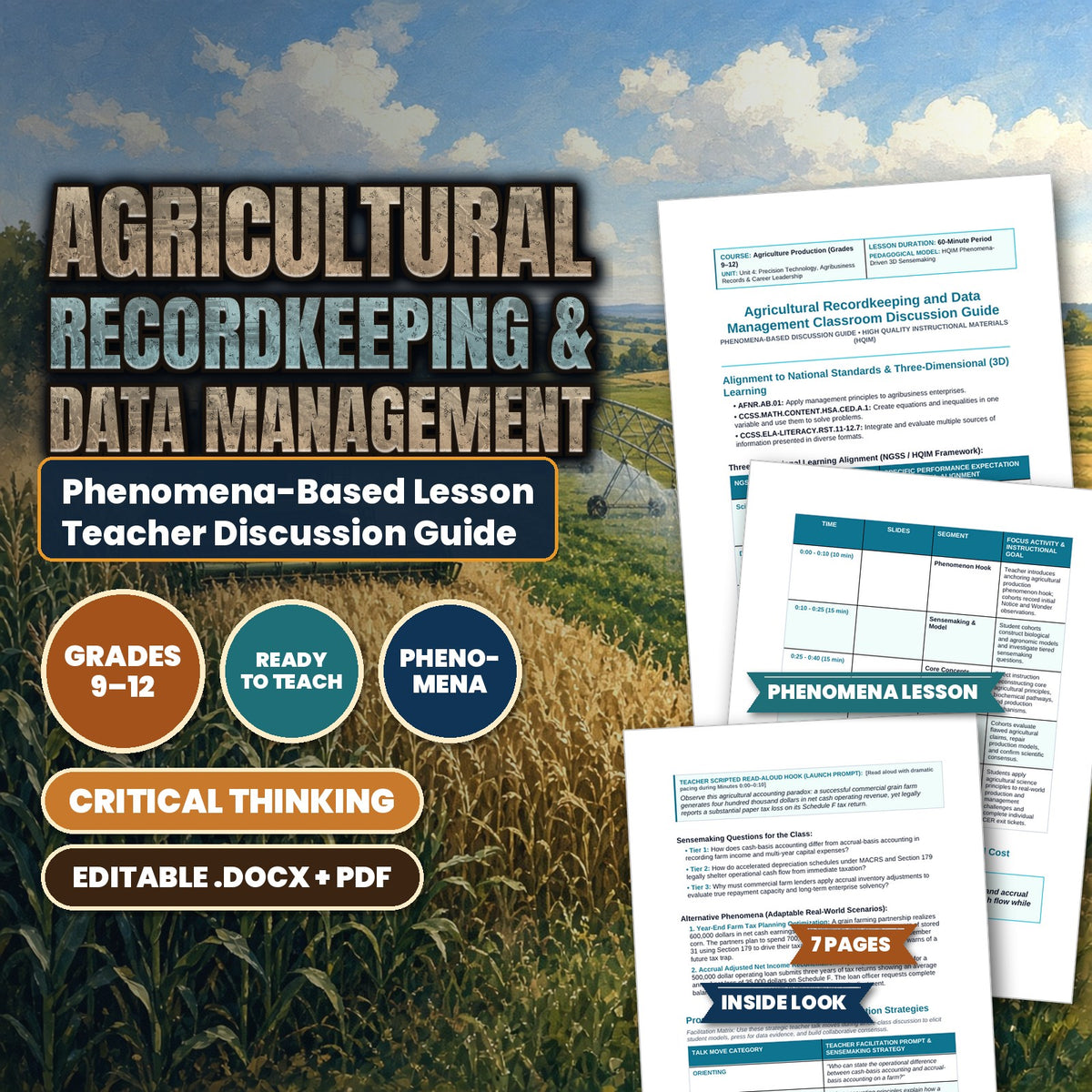 Agricultural Recordkeeping & Data Management Phenomena-Based Lesson: The Modified Accelerated Cost Recovery Depreciation Tax Paradox Teacher Discussion Guide cover