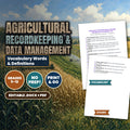 Agricultural Recordkeeping & Data Management Vocabulary Words & Definitions cover
