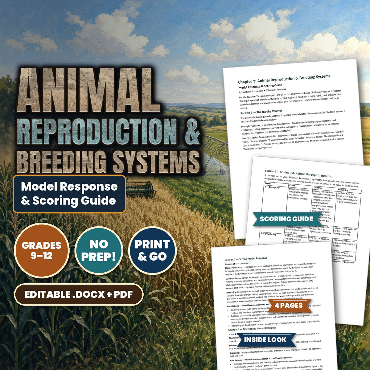 Animal Reproduction & Breeding Systems Model Response & Scoring Guide cover