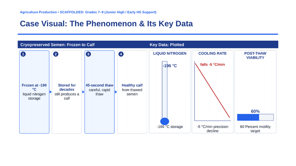 Animal Reproduction & Breeding Systems Scaffolded Phenomena-Based Lesson: The Cryopreserved Bovine Semen Membrane Integrity Paradox Presentation sample page