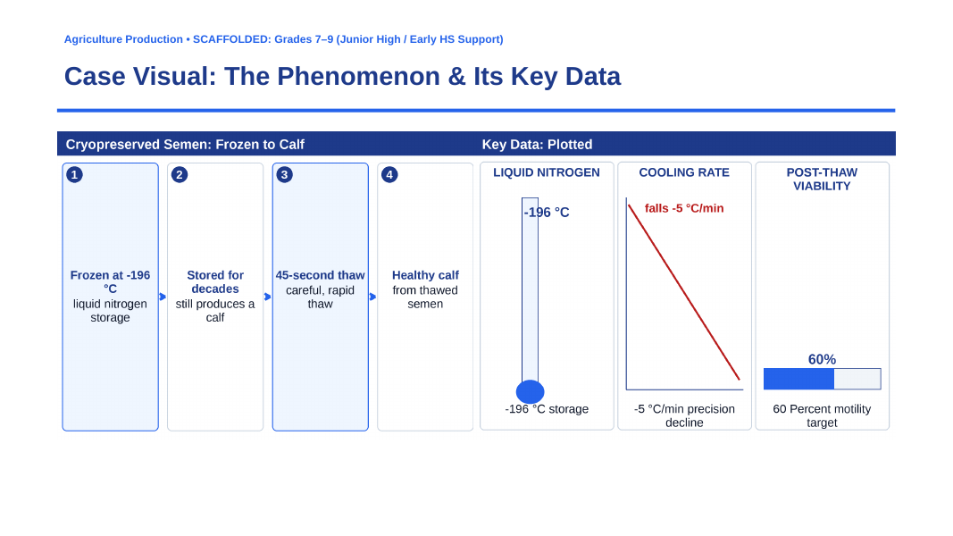 Animal Reproduction & Breeding Systems Scaffolded Phenomena-Based Lesson: The Cryopreserved Bovine Semen Membrane Integrity Paradox Presentation sample page