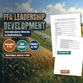 FFA Leadership Development Vocabulary Words & Definitions cover