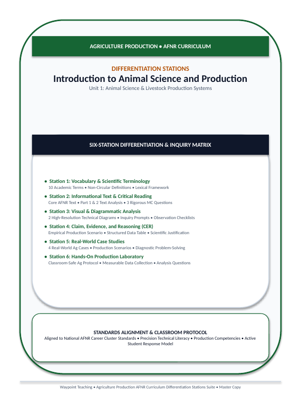 Introduction to Animal Science & Production Differentiation Stations sample page